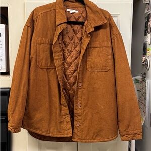 Pacsun Corduroy Quilted Jacket - Rust Brown